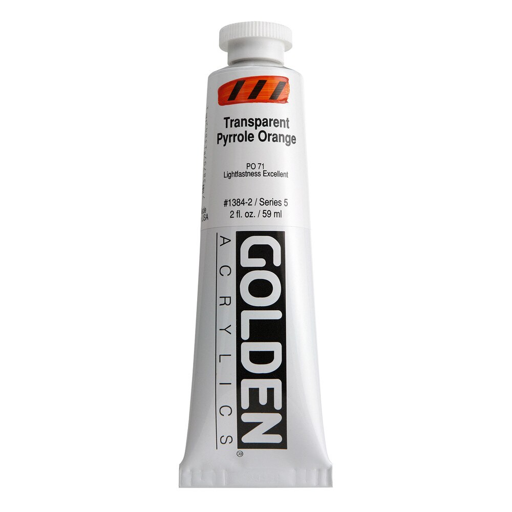 Golden Heavy Body Acrylic Tube 2oz Transparent-Pyrrol Orange
